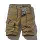 Men's Cargo Shorts Hiking Shorts Zipper Pocket Drawstring Plain Breathable Soft Knee Length Casual Daily Cargo Slim ArmyGreen Black Micro-elastic