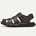 Men's Sandals Sporty Sandals Outdoor Hiking Sandals Casual Outdoor Daily Leather Italian Full-Grain Cowhide Breathable Comfortable Slip Resistant Lace-up Light Brown Dark Brown Black