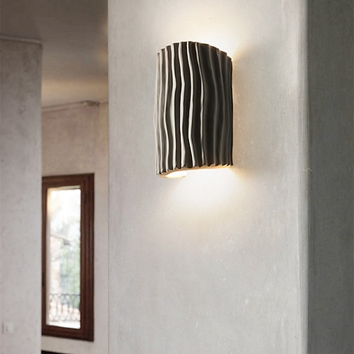 LED-Wandleuchte, Streifen-Design, 25,4 cm, Kunstharz, 5 W, moderne LED-Hintergrund-Wandleuchte, Wohnzimmer, Schlafzimmer, Nachttisch, Innenwandleuchte, Beleuchtung, Wandleuchte, warmweiß, 1 Stück, Image