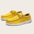 Men's Sneakers Casual Shoes Moccasin British Style Plaid Shoes Comfort Shoes Casual British Daily Office Career PU Breathable Comfortable Elastic Band Yellow Red Blue Spring Fall