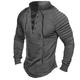 Men's Long Sleeve Shirt Plain Slim Pleated Standing Collar Street Vacation Long Sleeve Pleated Sleeve Lace up Clothing Apparel Designer Basic Modern Contemporary