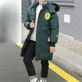 Kids Boys Fleece Jacket Hoodie Jacket Outerwear Solid Color Long Sleeve Zipper Coat Casual Adorable Daily Black Green Spring Fall 7-13 Years