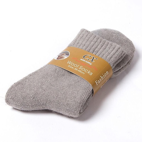 5 Paar super dicke Wollsocken Winter Männer und Frauen warme Wollsocken verdickt plus Handtuchsocken aus Samt einfarbige Frotteesocken Image