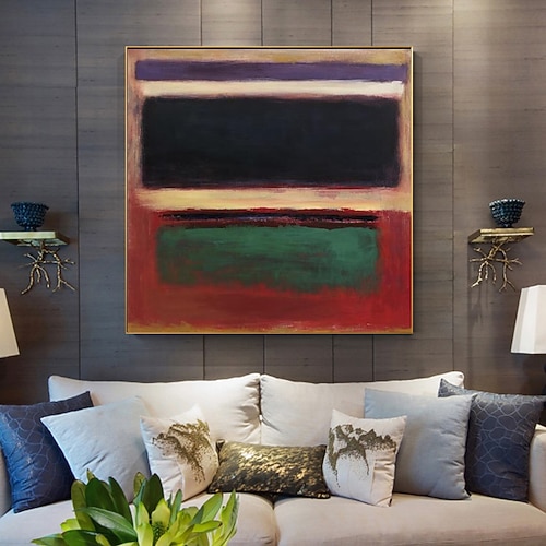 Originale abstrakte, handgemalte gelbe und violette Acrylbilder auf Leinwand, moderne Wanddekoration für das Wohnzimmer, ohne Rahmen Image