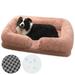 Sennaux Calming Dog Bed for Medium Sized Dogs Cats Cozy Soft Plush Pet Bed Washable L Pink