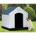 CL.HPAHKL Plastic Dog House Outdoor Indoor Durable Doghouse for Small Dogs Waterproof Puppy Shelter Insulated Dog Houses with Elevated Floor and Air Vents(Blue 27inch)