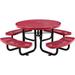 Global Industrial 46 in. Childs Round Outdoor Steel & Expanded Metal Picnic Table Red