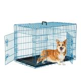 YRLLENSDAN 36inch Dog Crate Dog Kennel Indoor Metal Dog Crate with Divider & Double-Door Dog Kennels Foldable Dog Crate Wire Dog Crate Cages for Dogs Indoor Blue