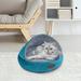 USCCE Pet Cat Dog Houses for Indoor Autumn Winter Self-Warming Pet Tent Cave Cat Beds for Cats/Small Dogs Cute Shell Shape Cave Pet Beds with Removable Washable Cushioned Pillow Blue/S