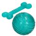 Blue BioSafe Germ Smart Puppy Bone and Ball Toy Bundle Small Dog Toy