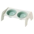 Cat bowl ceramic dog bowl food bowl double bowl food bowl protection cervical vertebra rice bowl - light green