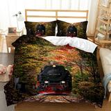 3D Train Duvet Cover Home Textiles with Pillowcase Highly Bedroom Decor Teens Bed Sets King (90 x104 )