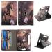 Wallet style for Digiland tablet case 7 inch for android tablet cases 7 inch Slim fit standing protective rotating universal PU leather cash Pocket cover Tan Horse