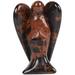 Angelstones Carved Mahogany Obsidian Gemstone Peace Angel Pocket Guardian AngelHealing Statue 1.5 inch