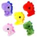 5pcs Cool Dinosaur Shape Plush Toy Doll Little Dinosaur Shape Pendant for Handbag Backpack (Pink Red Purple Yellow and Green)