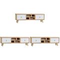 3 Pcs Vintage Decor Models Modern TV Cabinet Dollhouse Drawer