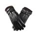 Creative Outdoor Gloves Touch Screen Riding Gloves Windproof Sports Finger Gloves Waterproof PU Leather Gloves for Woman(Black)