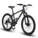 24 Inch Mountain Bike Boys Girls Steel Frame Shimano 21 Speed Mountain Bicycle with Daul Disc Brakes and Front Suspension MTB