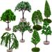 8 Pcs Micro Landscape Tree Artificial Plants Fake Trees Doll House Plastic Wood