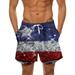 YUHAOTIN Bike Shorts for Men Mens Fashion Casual Summer Independence Day 3D Printing Breathable Mesh Printed Beach Shorts Beach Pants Slip Shorts Mens Cycling Shorts Padded