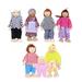 7 Pcs Childrens Toys Sons for Children s Happy Family Dolls Playset Wooden Pretent Baby