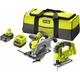 Ryobi - pack 2 outils: Scie circulaire 18 v One+ (R18CS-0) - Scie sauteuse pendulaire 18 v one+