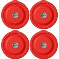 Silicone Storage Cover Lids Replacement for Pyrex 7200-PC 2 Cup Glass Bowls and Anchor Hocking Round Containers 4 Pack Red