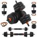 Duerer 4-in-1 Adjustable Dumbbell Barbell and Kettlebell Weight Set 55 lbs Free Weights Dumbbells Black