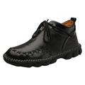 Rrunsv Non Slip Work Shoes for Men Mens Running Shoes Casual Tennis Walking Gym Fashion Lightweight Slip On Sneakers Black 44
