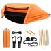 Camping Hammock with Mosquito Net and Rainfly Lightweight Portable Sleeping Hammock Tent Backpacker Travel Outdoor Gear (Orange)