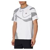 Fila Men`s Short Sleeve Printed Tennis Crew White and Monument ( XX-Large )
