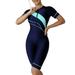 Summer Nylon Spandex Short Sleeve Workout Athletic Spandex Tummy Control Swimsuit for Women One Piece Swimsuits Activewear Solid Color Women s Block Rash Guard UPF 50 Surf Suit Knee Length Wetsuit S