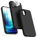 Silicone Case Designed for Apple iPhone 11 Pro Max Liquid Silicone Case 5 in 1 Bundle Phone Case with 2 Clear Tempered Glass and 2 Camera Lens Shockproof Case for Apple iPhone 11 Pro Max Black