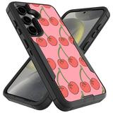 TalkingCase Hybrid Slim Phone Cover Compatible for Samsung Galaxy S24 Cherry Print Military Grade Protection Dual-Layer Raised Edges Print in USA