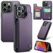 SaniMore for iPhone 13 Pro Wallet Case RFID Blocking PU Leather Kickstand Credit Slots Flip Folio Protective Case Double Magnetic Clasp Durable Shockproof Cover for iPhone 13 Pro Purple