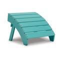 Benjara 20 in. Suen Ottoman Footrest Outdoor Turquoise Sloped Slatted Style