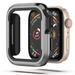 TECH CIRCLE Case for Apple Watch Series 6/5/4/SE (44mm) - Durable Aluminum/TPU Case Shockproof Protective Sturdy Rugged Cover Stylish Cool Bumper Protector for Apple Smartwatch 44MM Gray Black