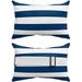 Headrest Pillows for Chaise Lounge Chair Couch Nautical Stripes Throw Pillow with Strap Set of 2 Decorative Lumbar Cushion Pillows Indoor Outdoor Decoration Classic Blue and White