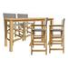 Directeur 5-Piece Counter Height Teak Outdoor Dining Set in Taupe