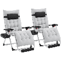Yaheetech 26in Zero Gravity Chair with Cotton-padded Mattress Set of 2 Gray