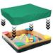 Green Sandbox Cover Square Protective Cover for Sand and Toys Away from Dust and Rain Sandbox Canopy with Drawstring Sandpit Pool Cover (L 180*180cm)