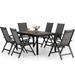& William 9 Pieces Patio Dining Set for 6-8 People Outdoor Expandable Metal Table and PE Rattan Chairs Set with Cushions Modern Conversation Furniture for Terrace Porch Backyard