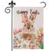 Easter Garden Flag Happy Easter Bunny Garden Flag 12X18 Inch Double Sided Burlap Happy Easter Yard Flag Tulips Flowers Welcome Spring Farmhouse Signs for Outside Lawn Garden DÃ©cor