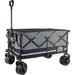 Journey Collapsible Folding Outdoor Utility Cart Camping Wagon With Spacious Storage Volume And More Silence Wheels Black