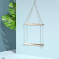 Deagia 2024 Arrival Clearance Woven Hanger Plant Hanger Shelf Floating Plant Shelf Indoor Planter Shelf Floating Shelf for Plants Flowerpot Stands Plant Display Rack Wood Storage Fence