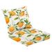 2 Piece Indoor/Outdoor Cushion Set Oranges leaves seamless pattern watercolor style textile print Casual Conversation Cushions & Lounge Relaxation Pillows for Patio Dining Room Office Seating