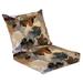 2 Piece Indoor/Outdoor Cushion Set Doodles seamless pattern Doodle gold lines watercolor textured Casual Conversation Cushions & Lounge Relaxation Pillows for Patio Dining Room Office Seating