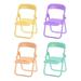 Chair Cell Phone Stand Foldable Desktop Holder Pink Green Purple Yellow-4Pcs