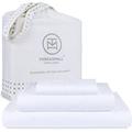 Threadmill Luxury 800 Thread Count Twin 100% Cotton Sheets - Hotel White Sateen Weave Bed-Sheets Better Than Egyptian Cotton 3 Pc Solid Soft Bedding Set Fits 15 Deep Pocket