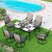 9 Pieces Patio Dining Set Rectangular Expandable Black Metal Table with 10 Padded Textilene Fabric Swivel Chairs Outdoor Furniture Set for Garden Poolside Backyard Porch